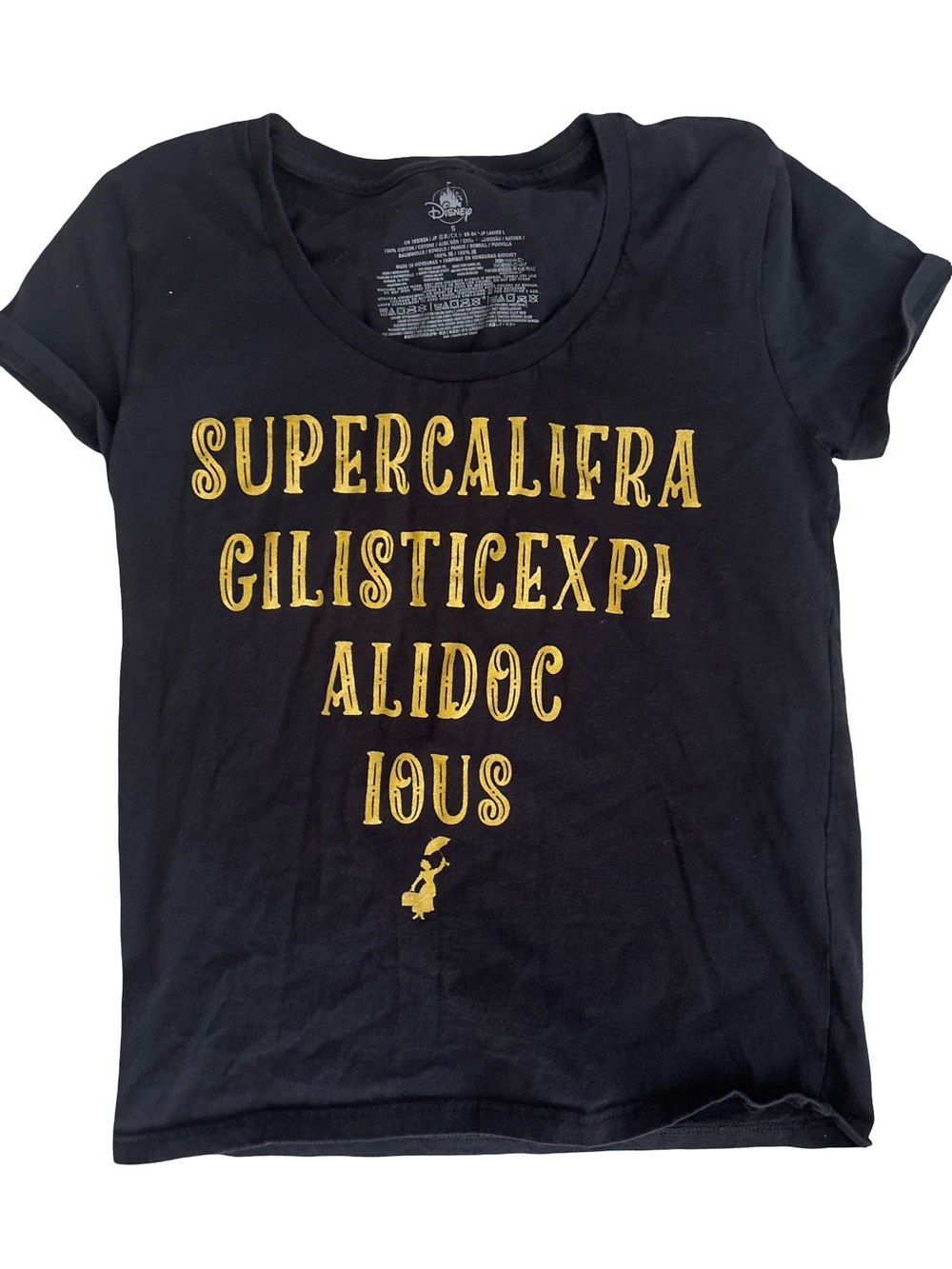 Disney Women’s Black 'Supercalifragilisticexpialidocious' Graphic Tee